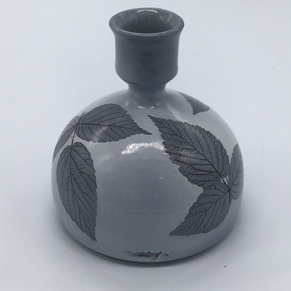 Vintage Wizard Of Clay Blue Bristoleaf Candle Holder